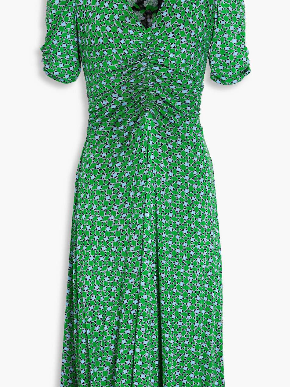koren reversible ruched printed dress