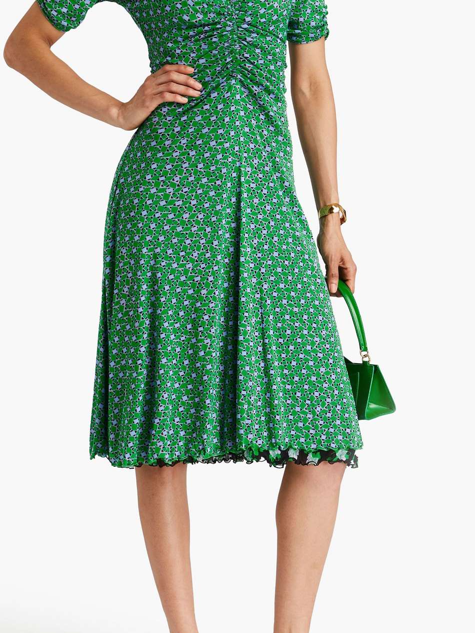 koren reversible ruched printed dress