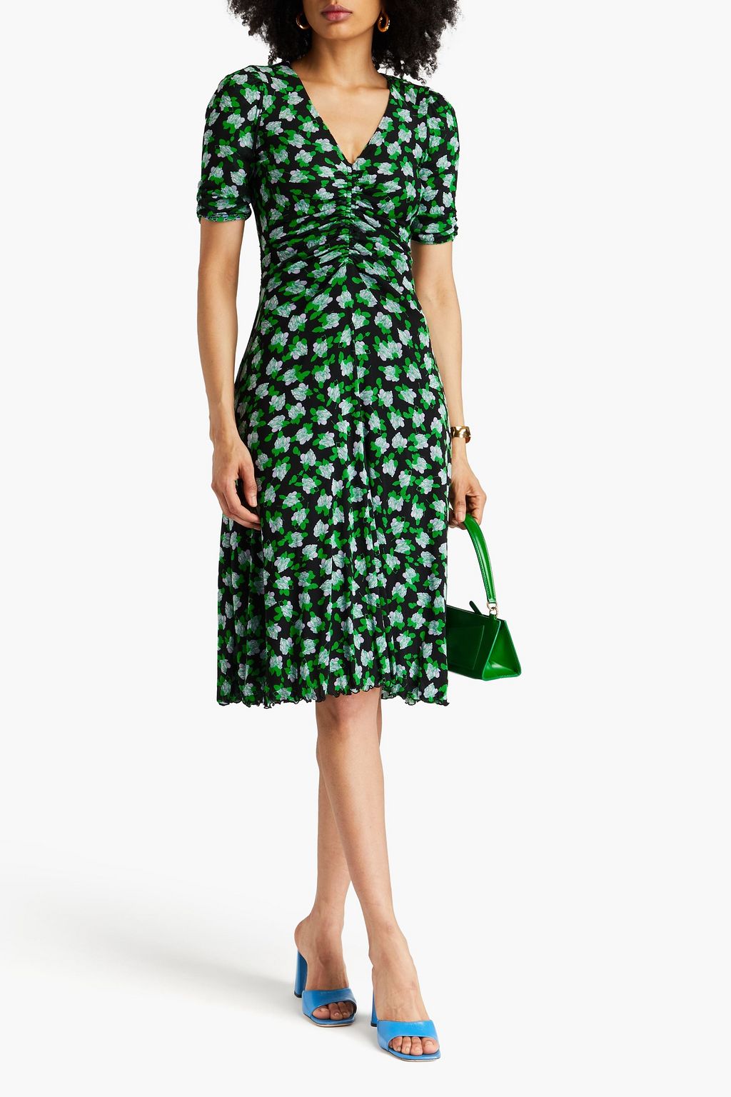 DIANE VON FURSTENBERG Koren reversible ruched printed dress