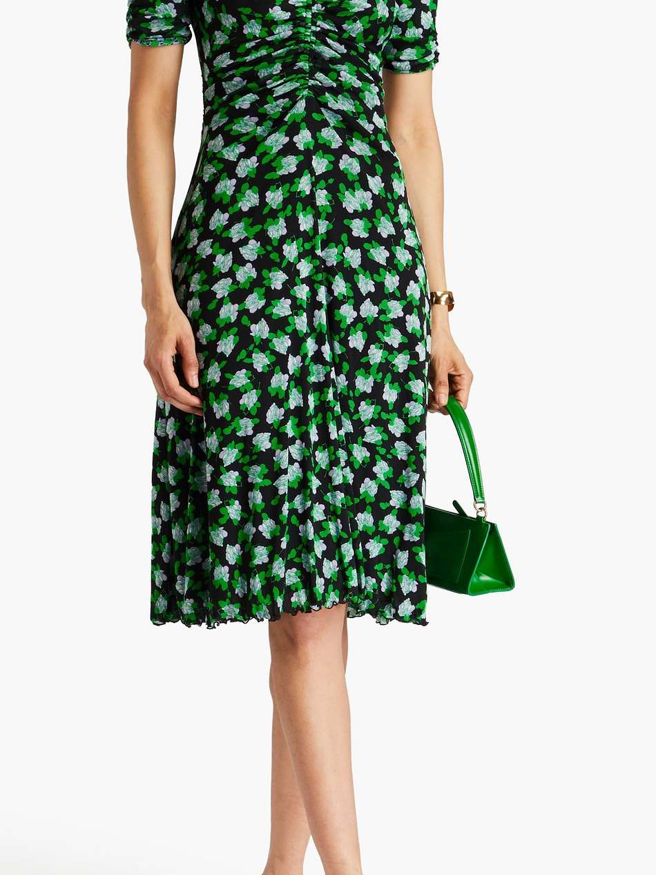 koren reversible ruched printed dress