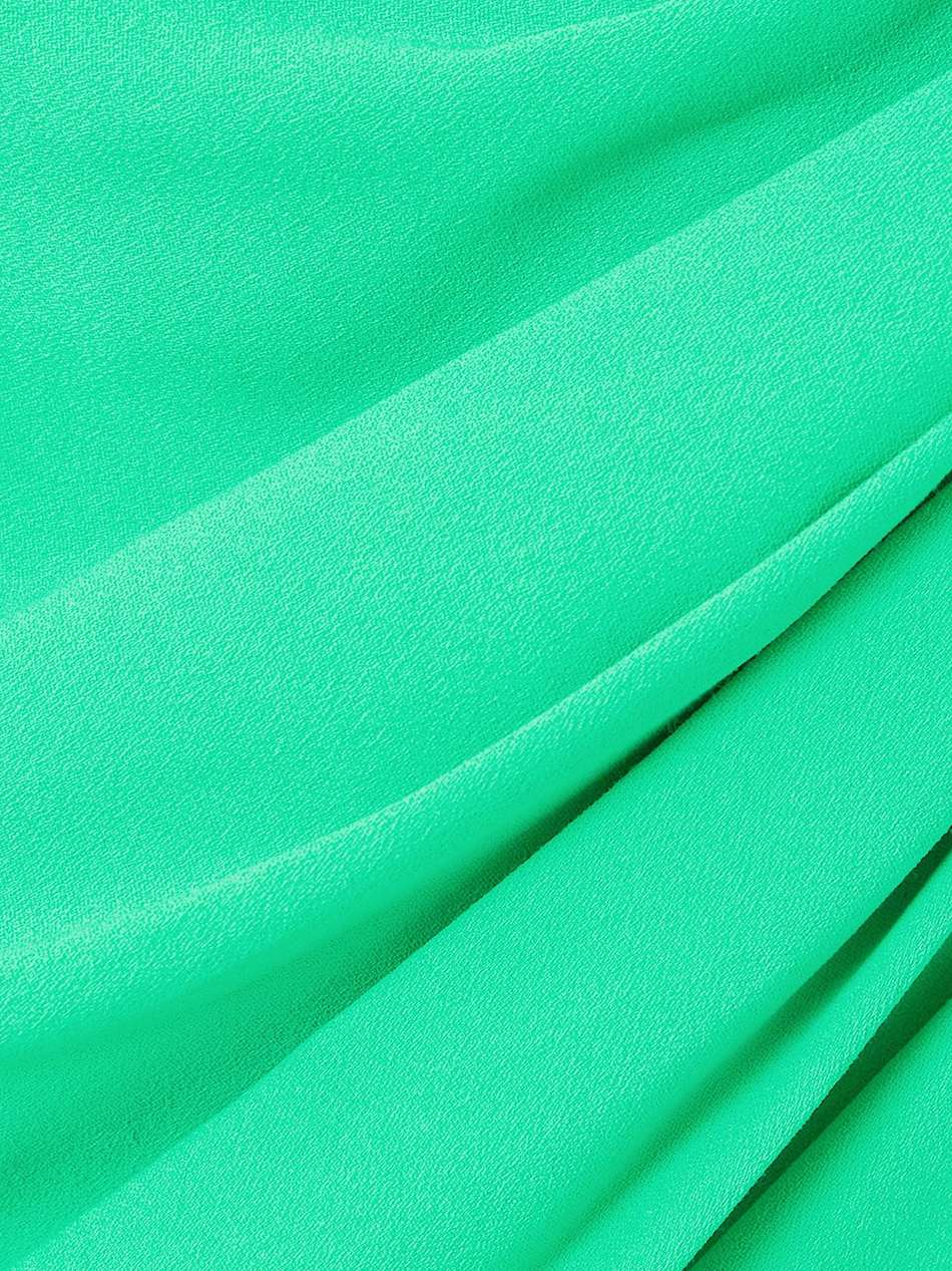 gathered crepe midi dress
