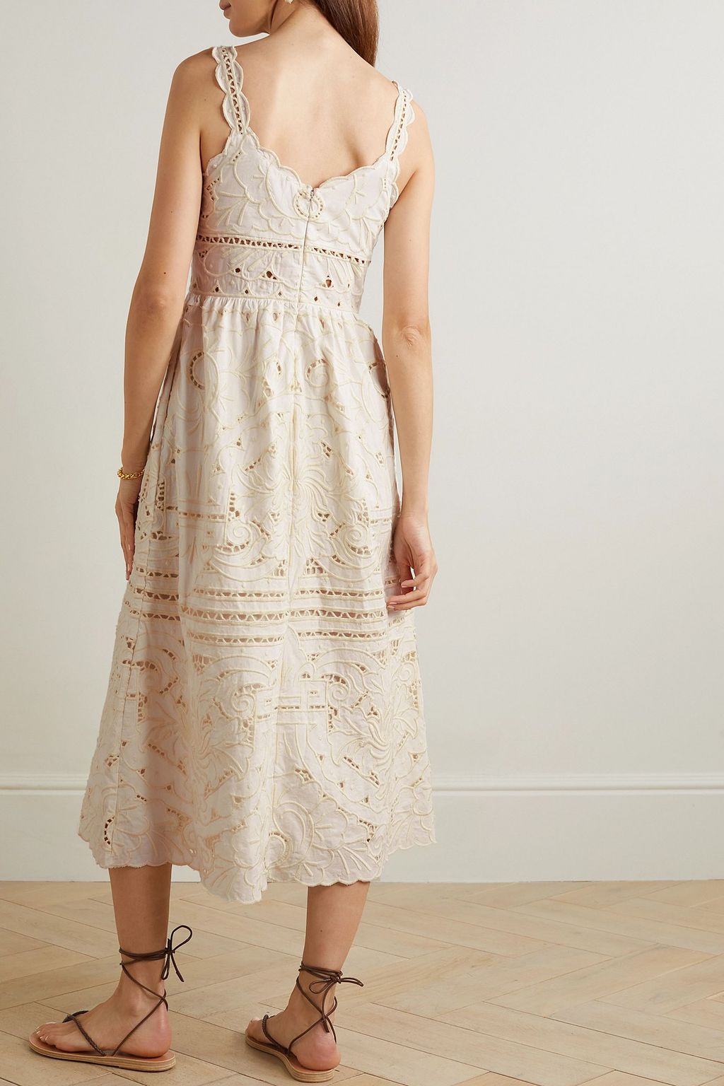 SEA Blaire broderie anglaise cotton midi dress