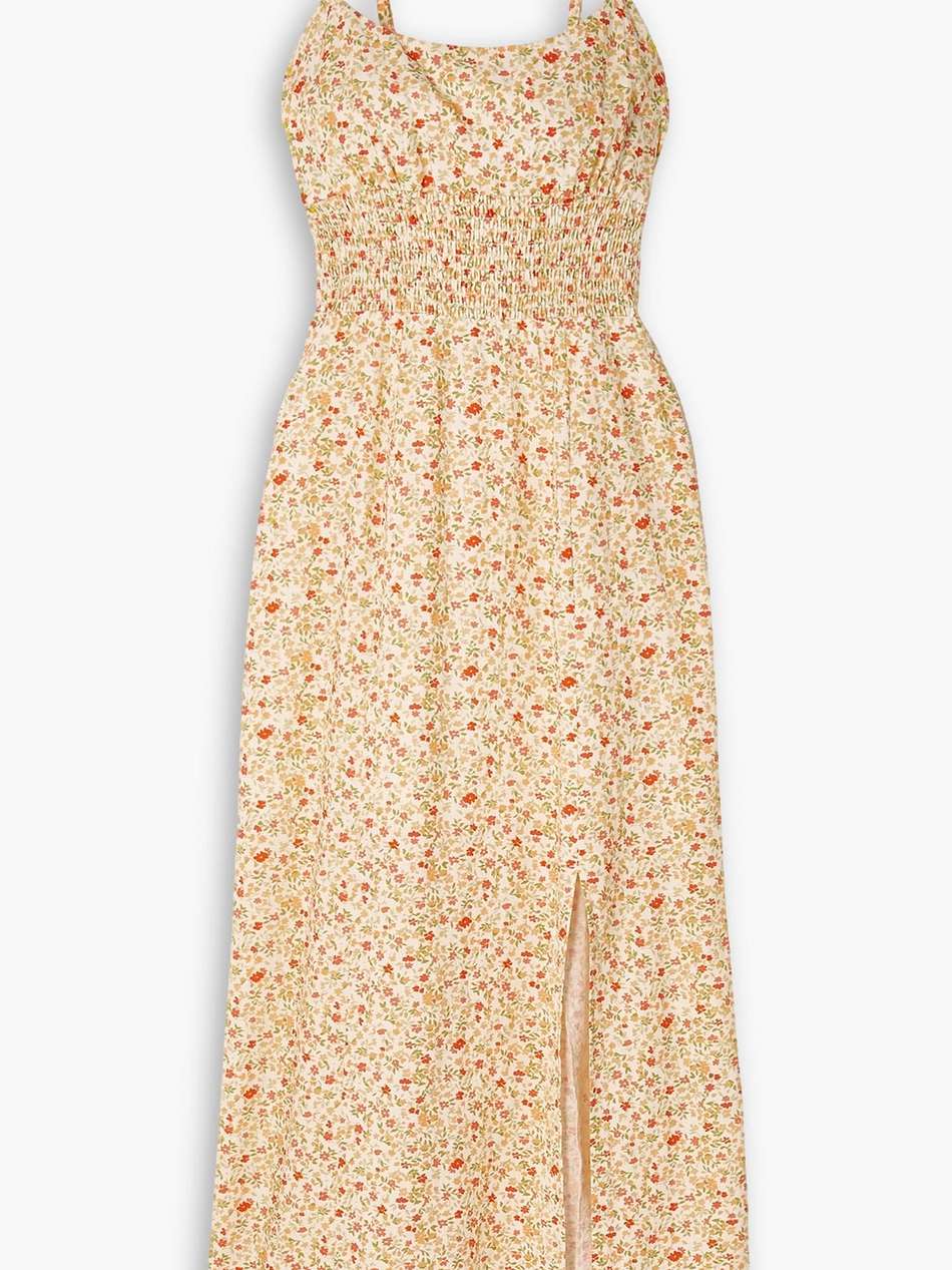 memories floral-print cotton-blend midi dress