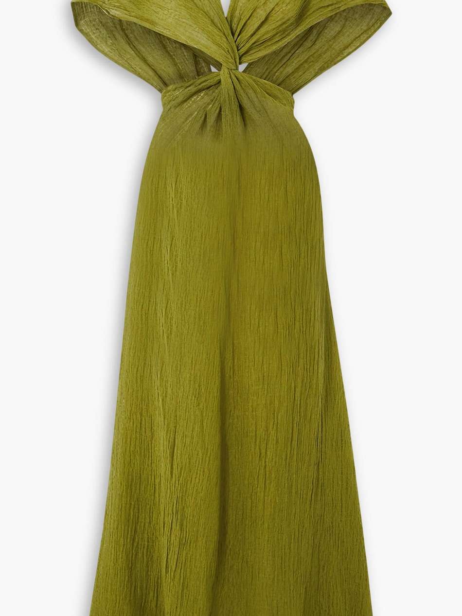 fiori twist-front cutout linen and cotton-blend gauze maxi dress