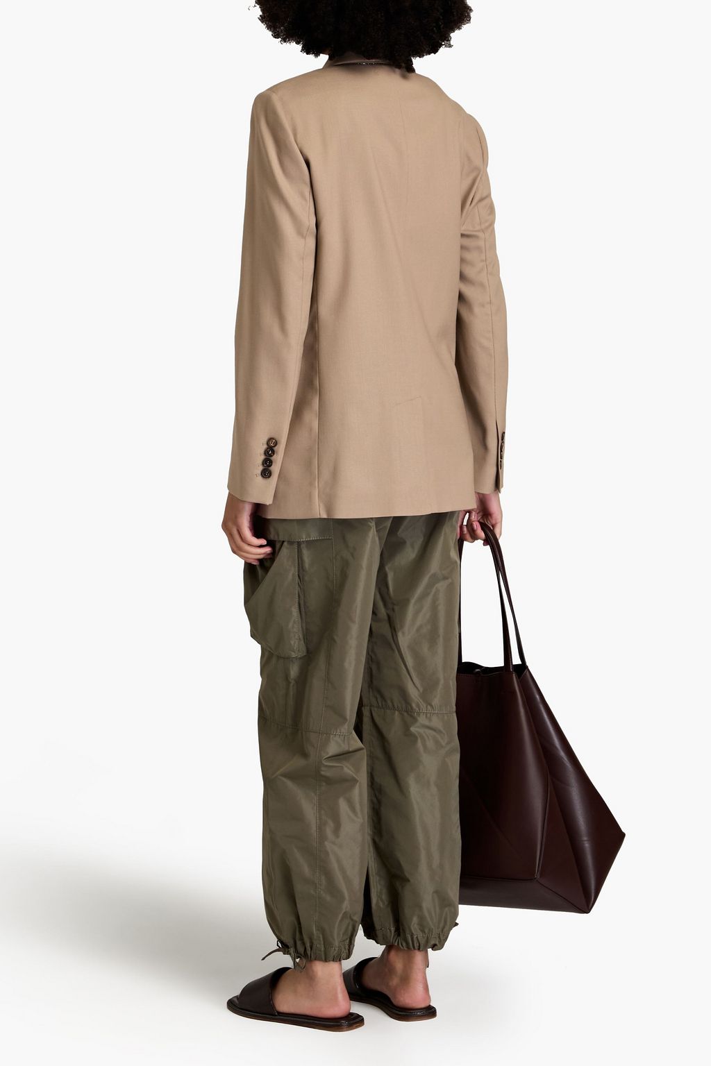 BRUNELLO CUCINELLI Bead-embellished grain de poudre wool blazer
