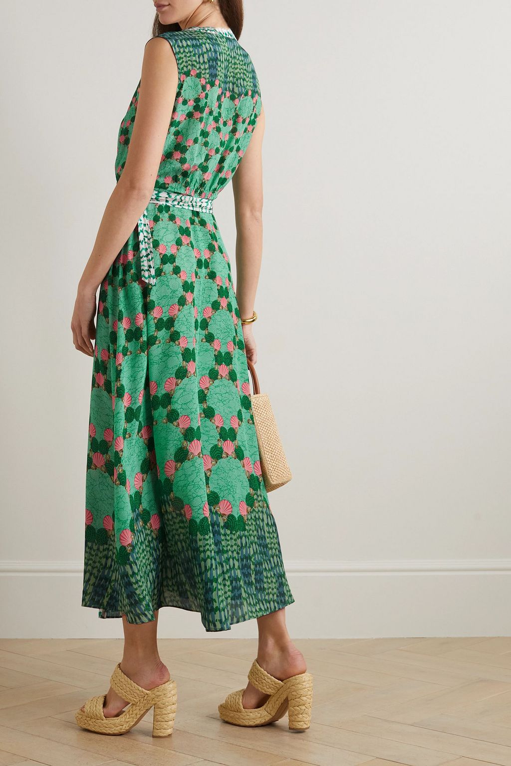 SALONI Lea printed silk-chiffon maxi dress