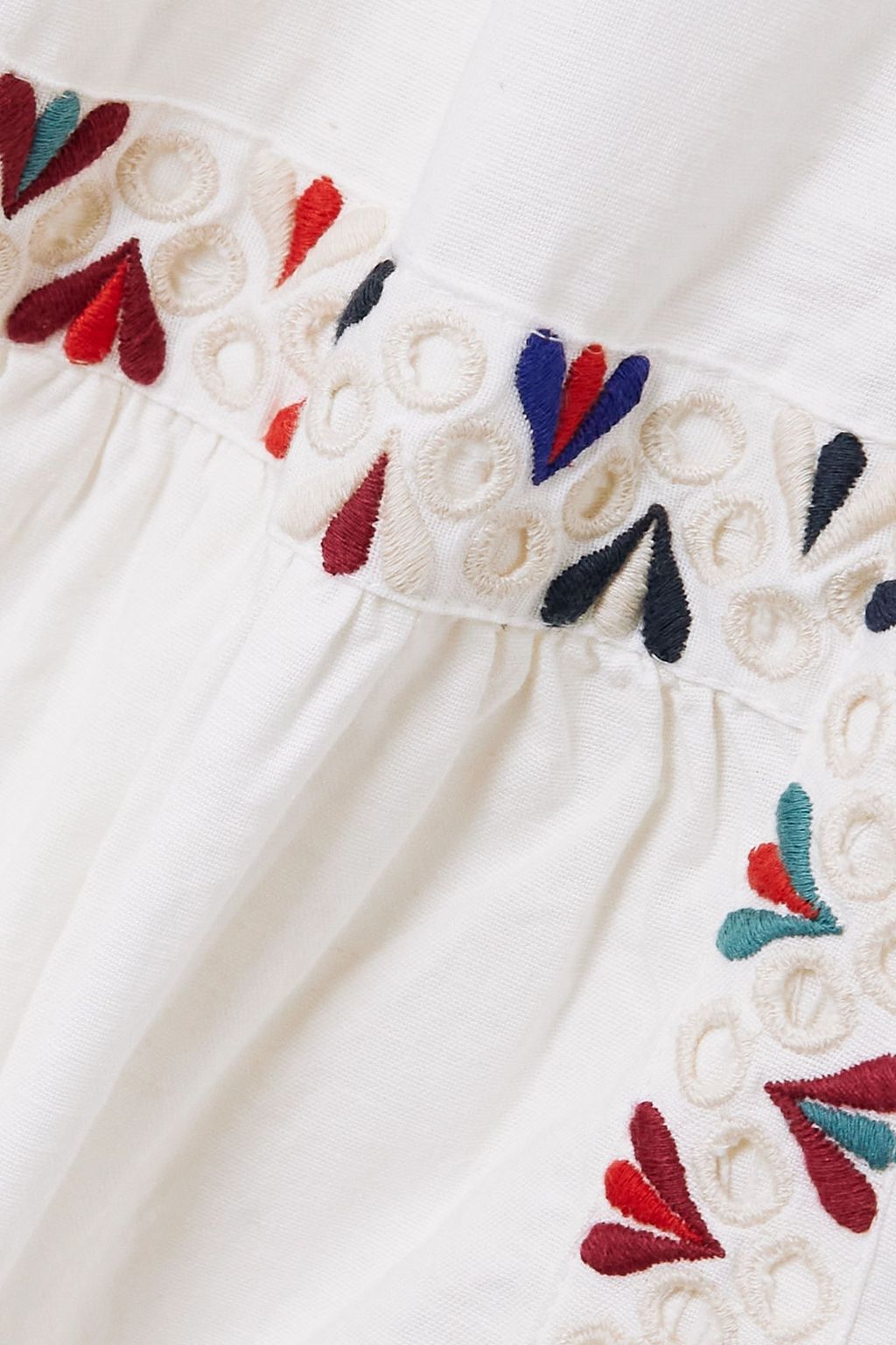 SEA Alicia embroidered broderie anglaise cotton and linen-blend midi dress