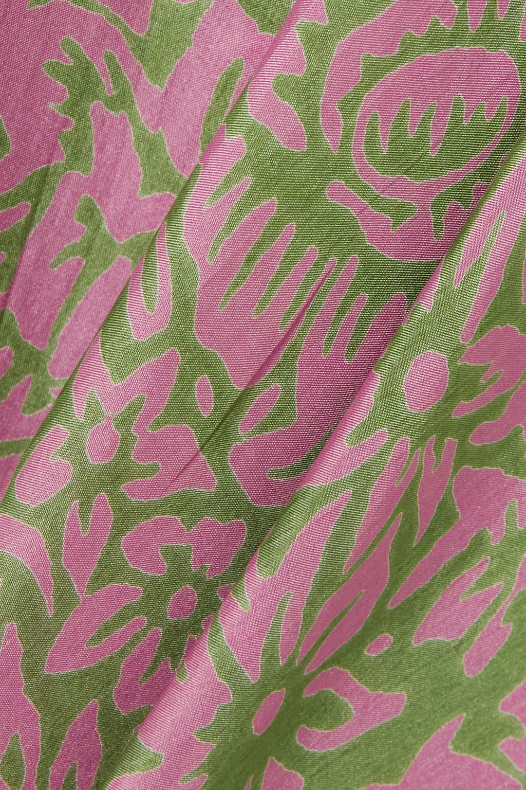 HANNAH Maia floral-print silk-habotai wrap skirt