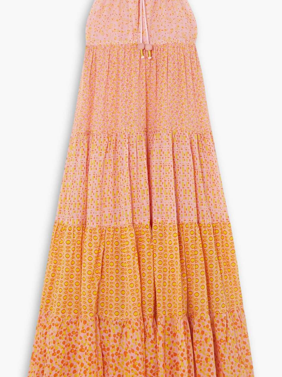 hippy tiered printed cotton-voile maxi dress