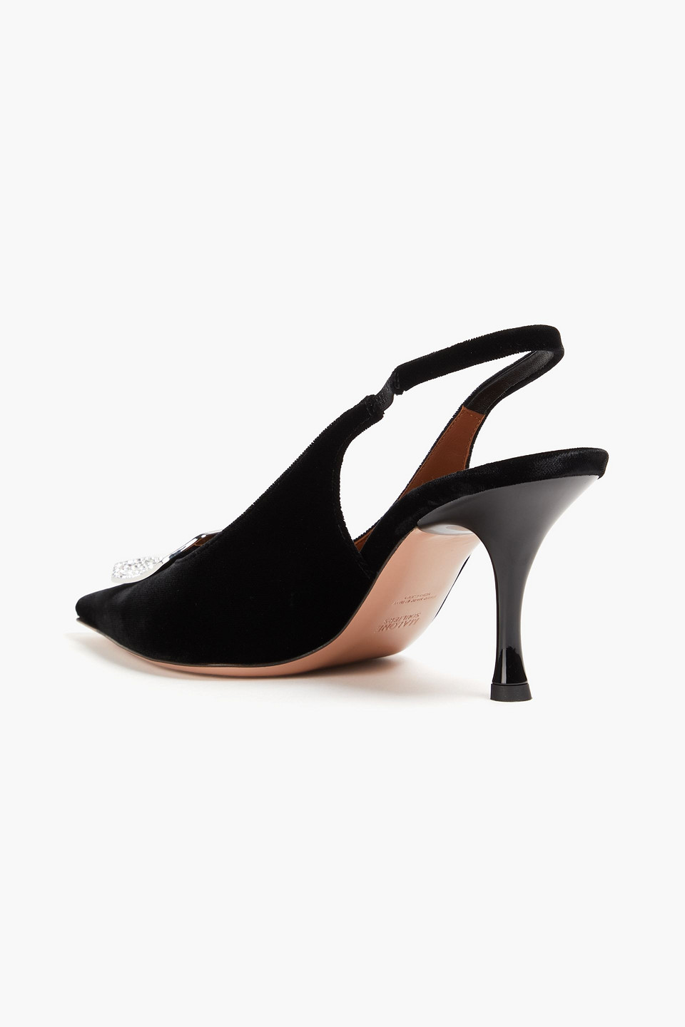 MALONE SOULIERS VILMA 70 EMBELLISHED VELVET SLINGBACK PUMPS