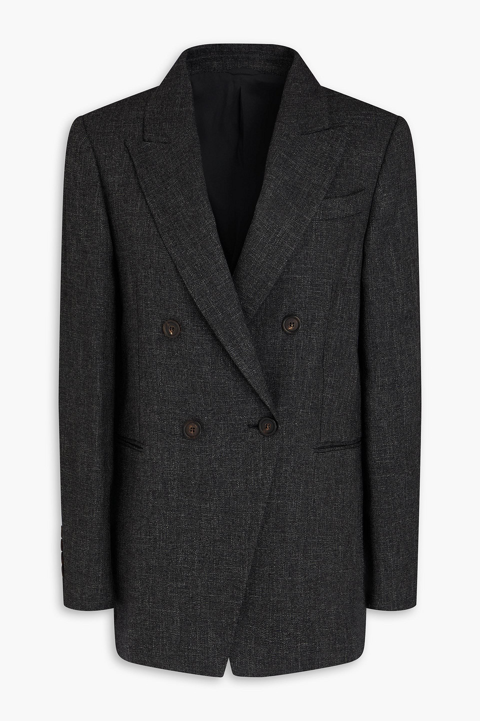 Brunello Cucinelli Doppelreihiger Blazer Aus Webstoff In Gray