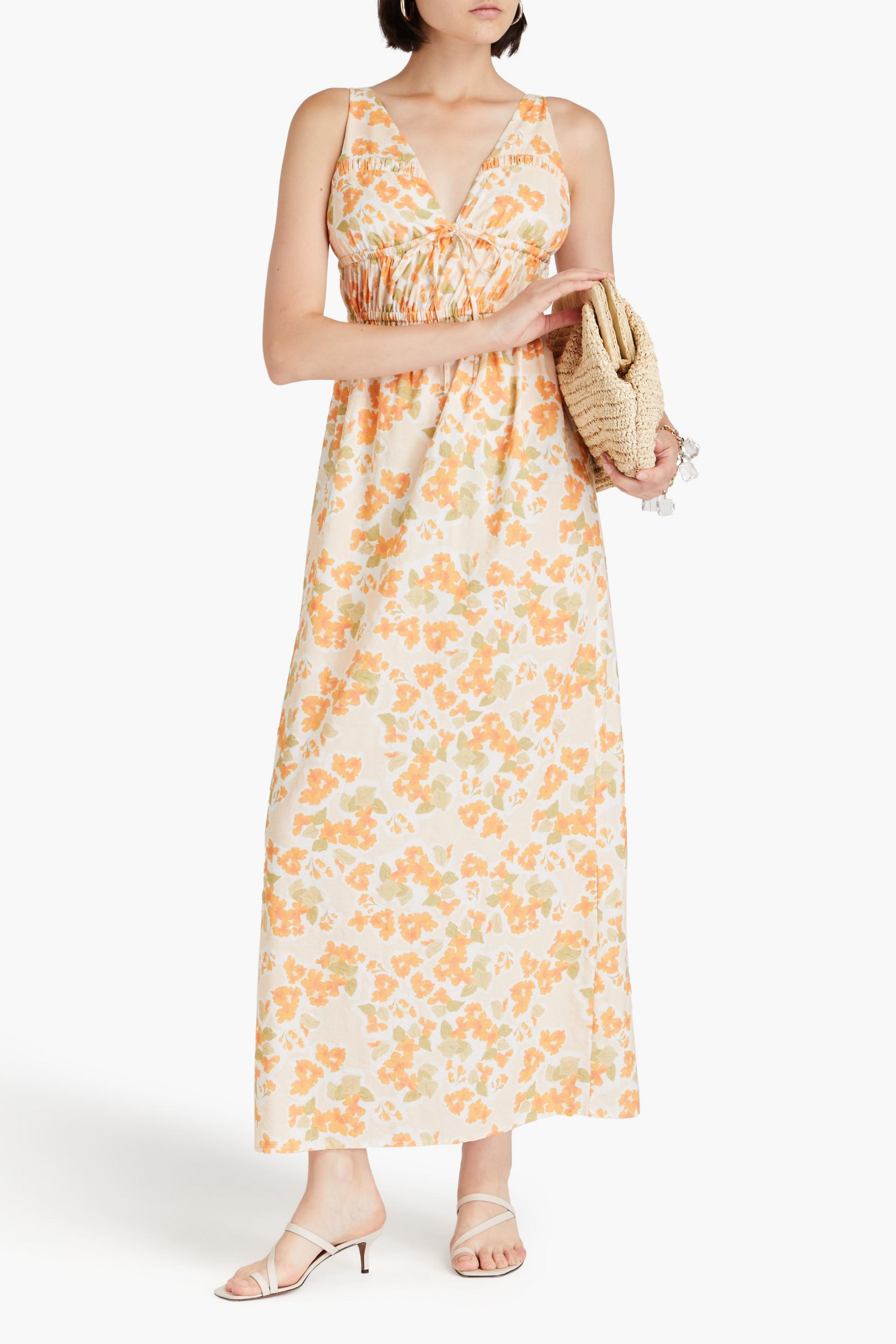 PEONY SWIMWEAR Vacation floral-print cotton and ECOVERO™-blend maxi dress