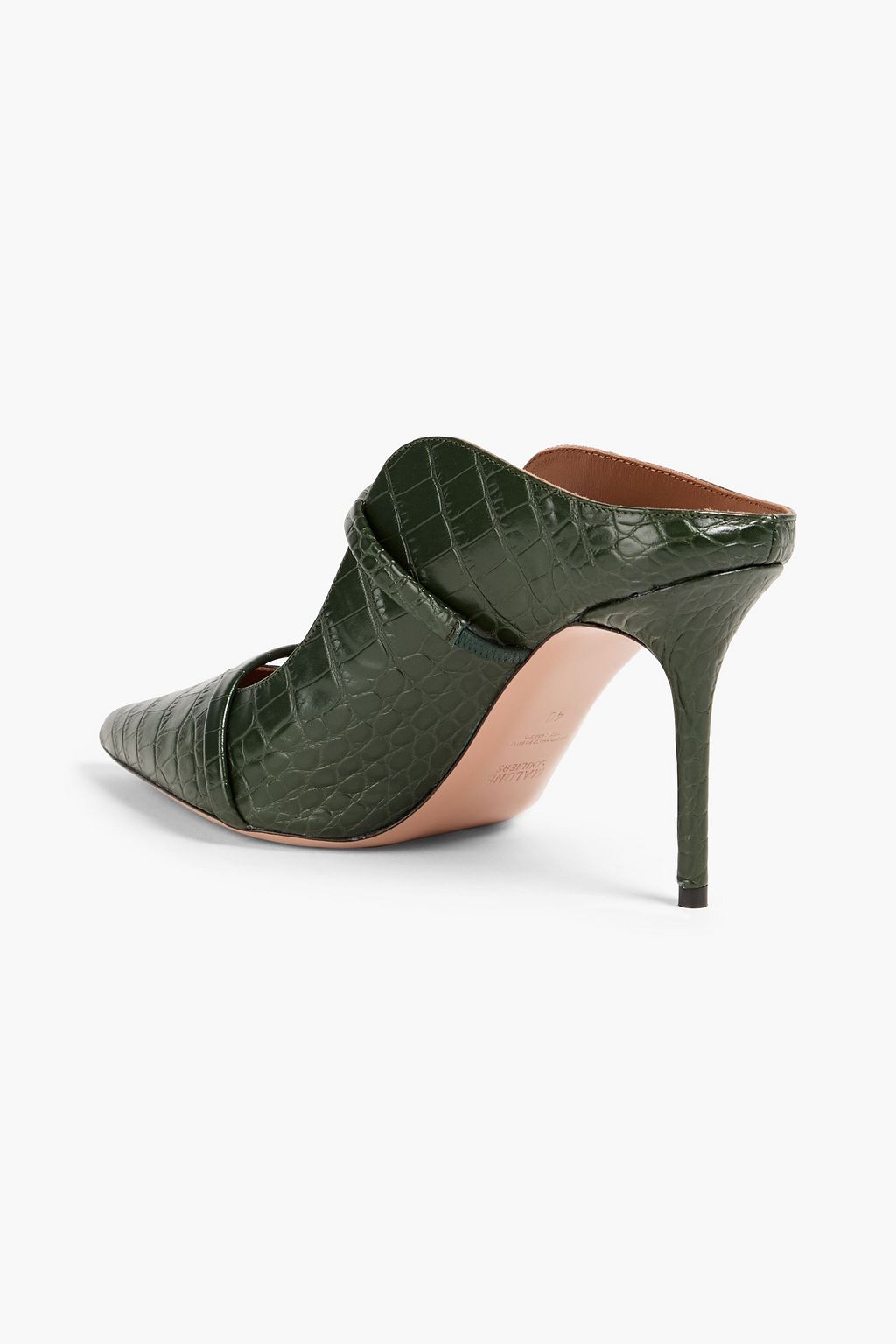 MALONE SOULIERS 모린 85 크로커다일 이펙트 가죽 뮬
