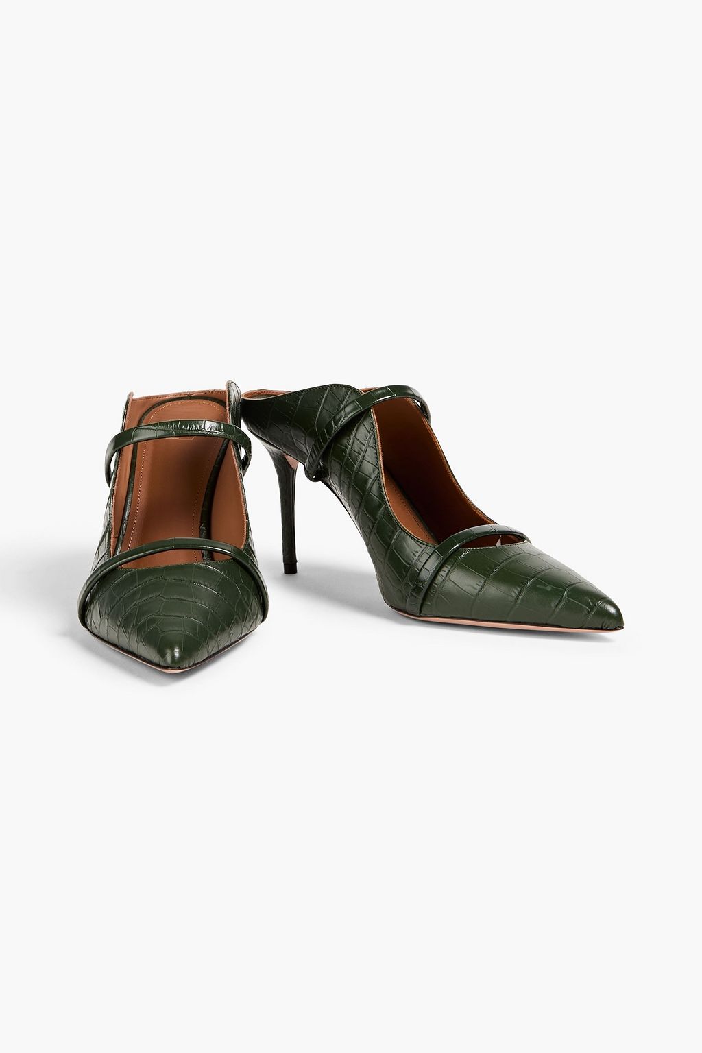 MALONE SOULIERS 모린 85 크로커다일 이펙트 가죽 뮬
