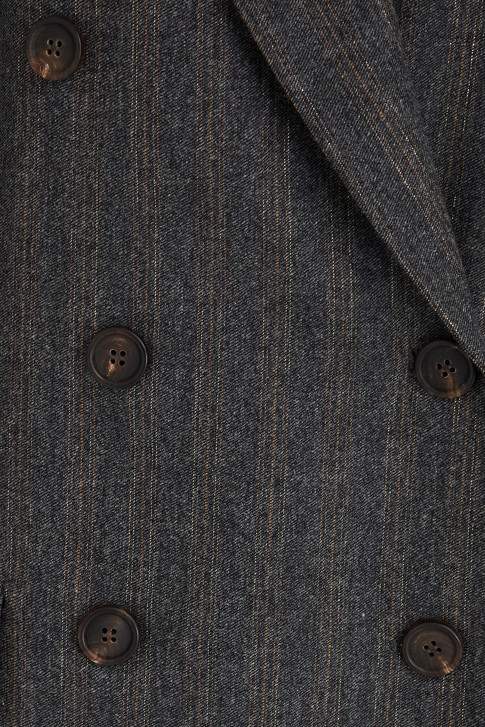 Brunello Cucinelli Double-breasted Metallic Pinstriped Twill Blazer In Dark Gray