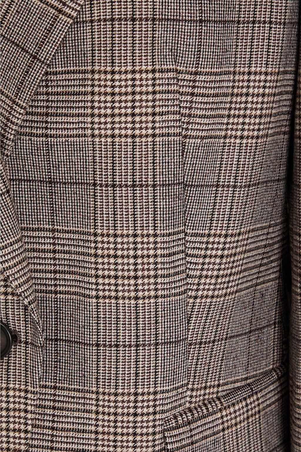 BRUNELLO CUCINELLI Bead-embellished checked wool-blend blazer