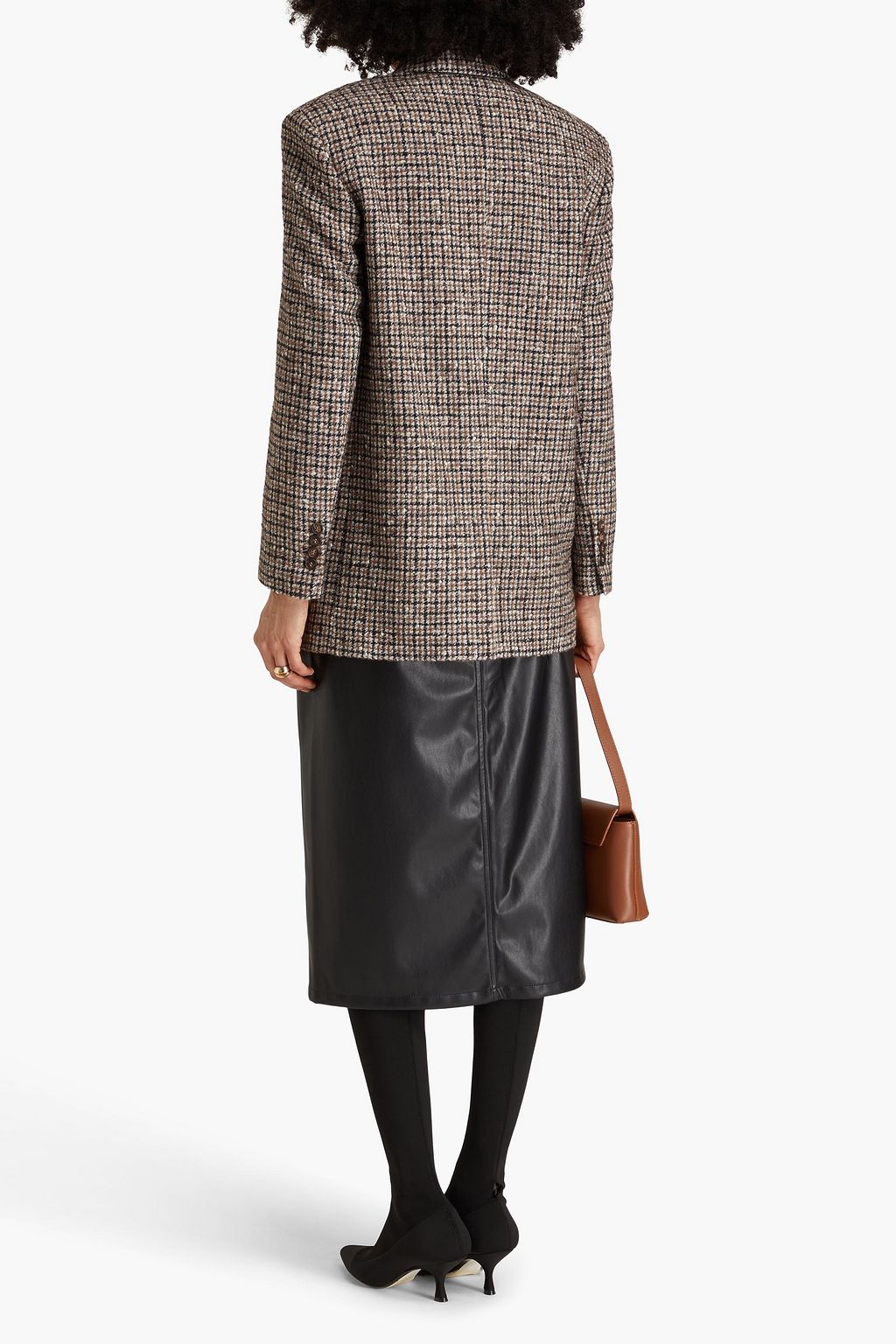 BRUNELLO CUCINELLI Gingham wool-blend bouclé-tweed blazer