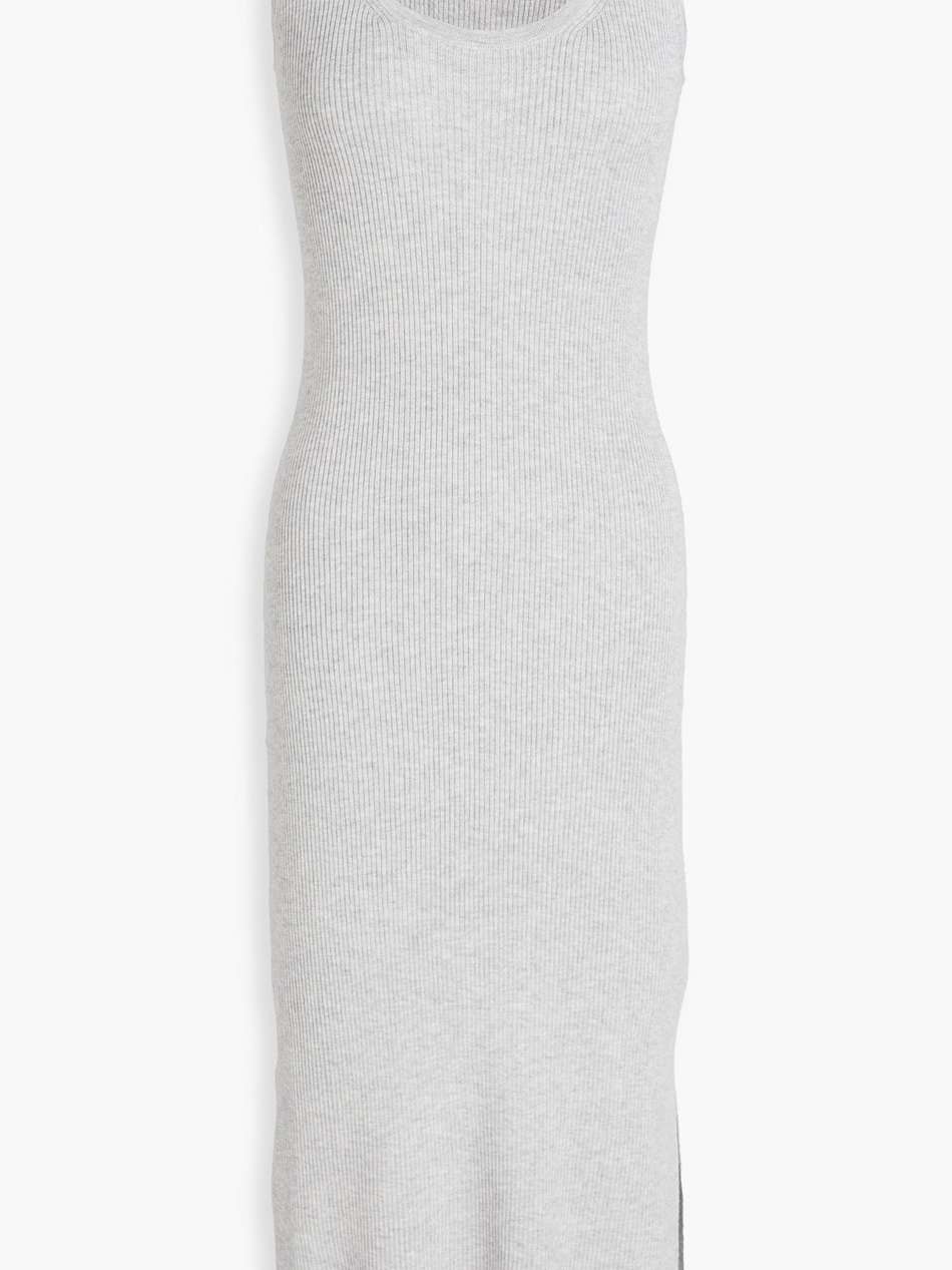 ribbed silk and wool-blend midi dress