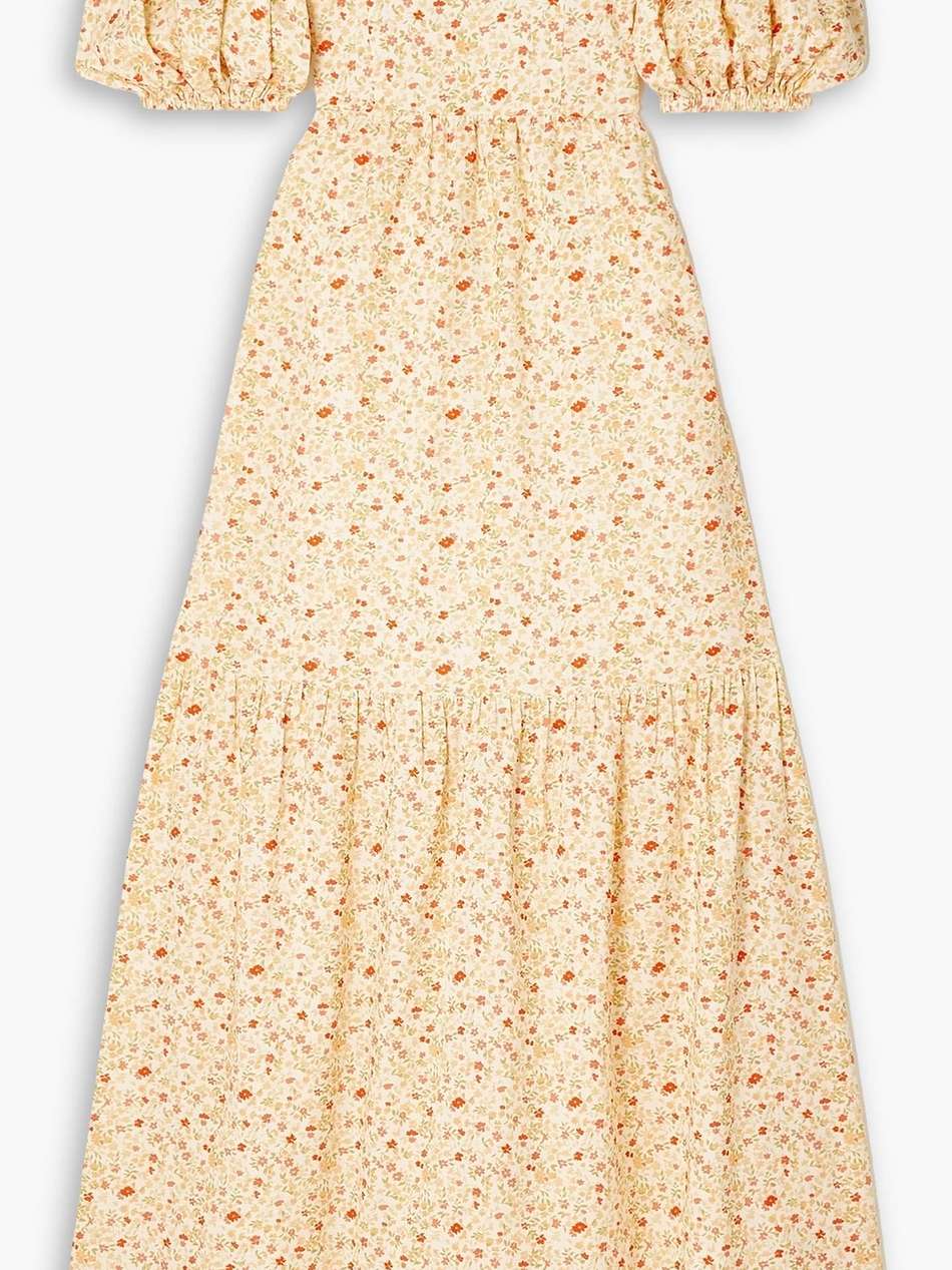off-the-shoulder cotton and ecovero™-blend maxi dress