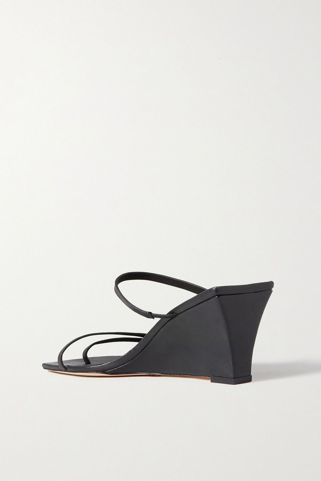ST. AGNI Leather wedge sandals