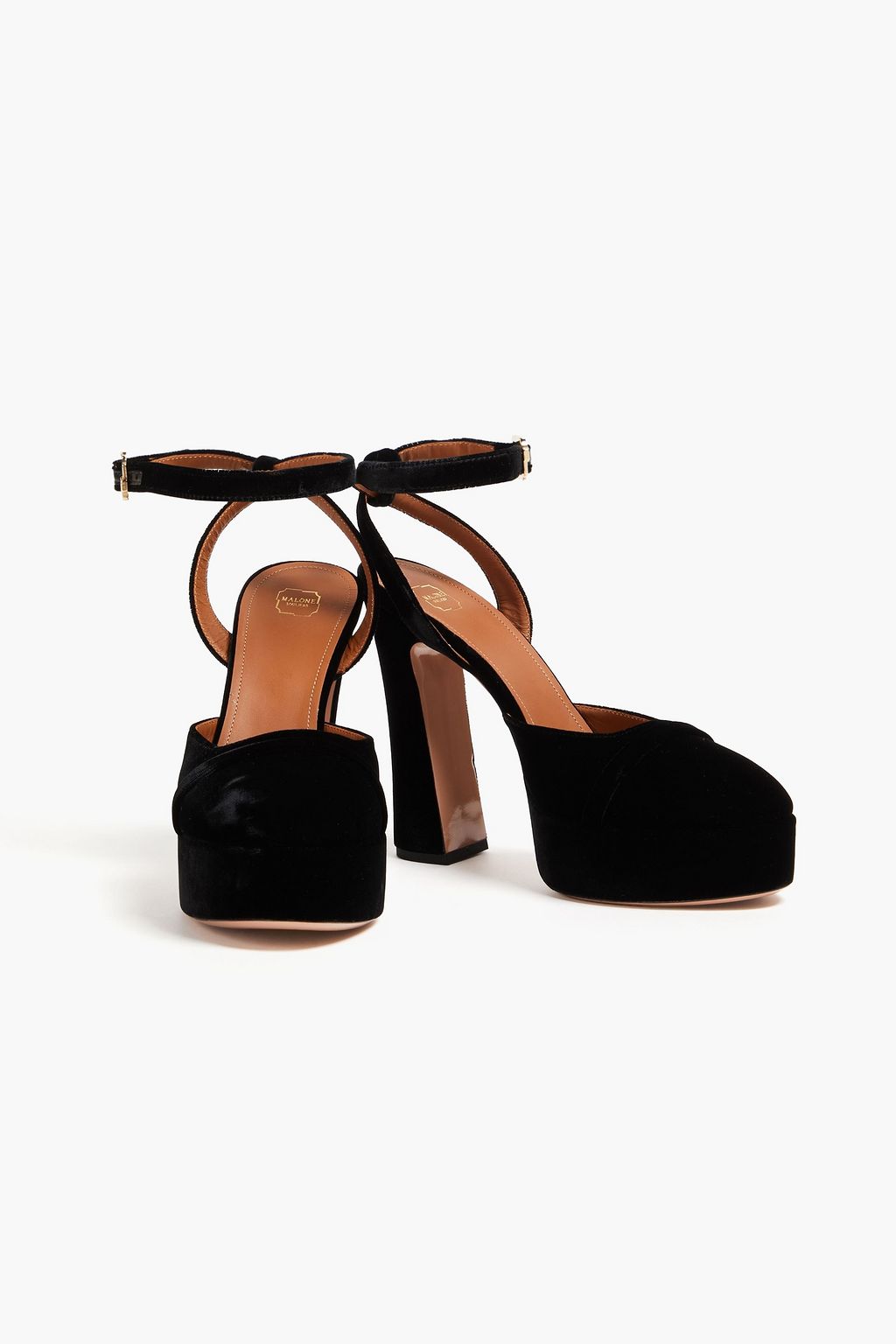 MALONE SOULIERS حذاء بامب "مورا" بنعل سميك من المخمل مقاس 125