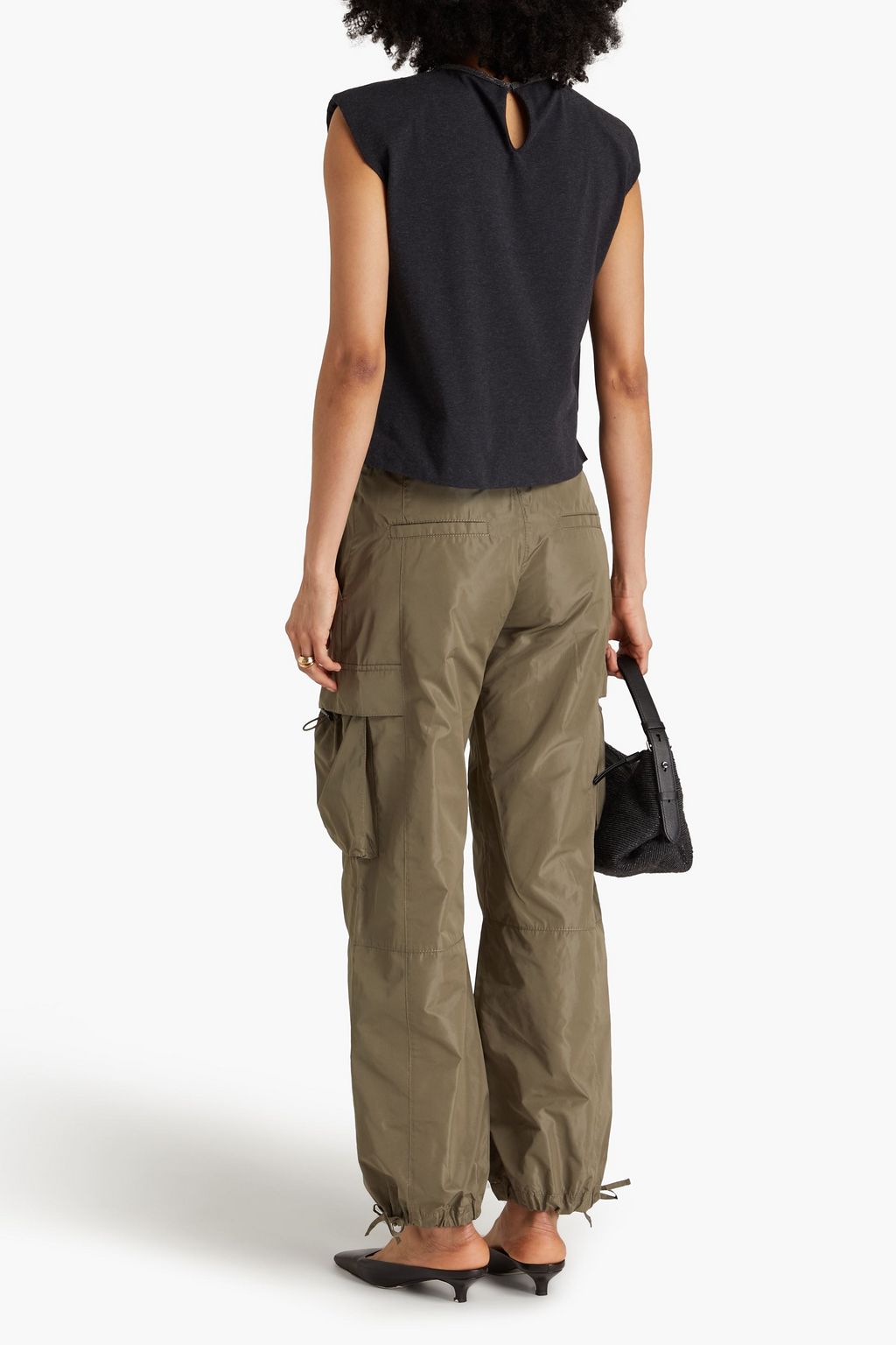 BRUNELLO CUCINELLI Oberteil aus Stretch-Baumwoll-Jersey mit Zierperlen