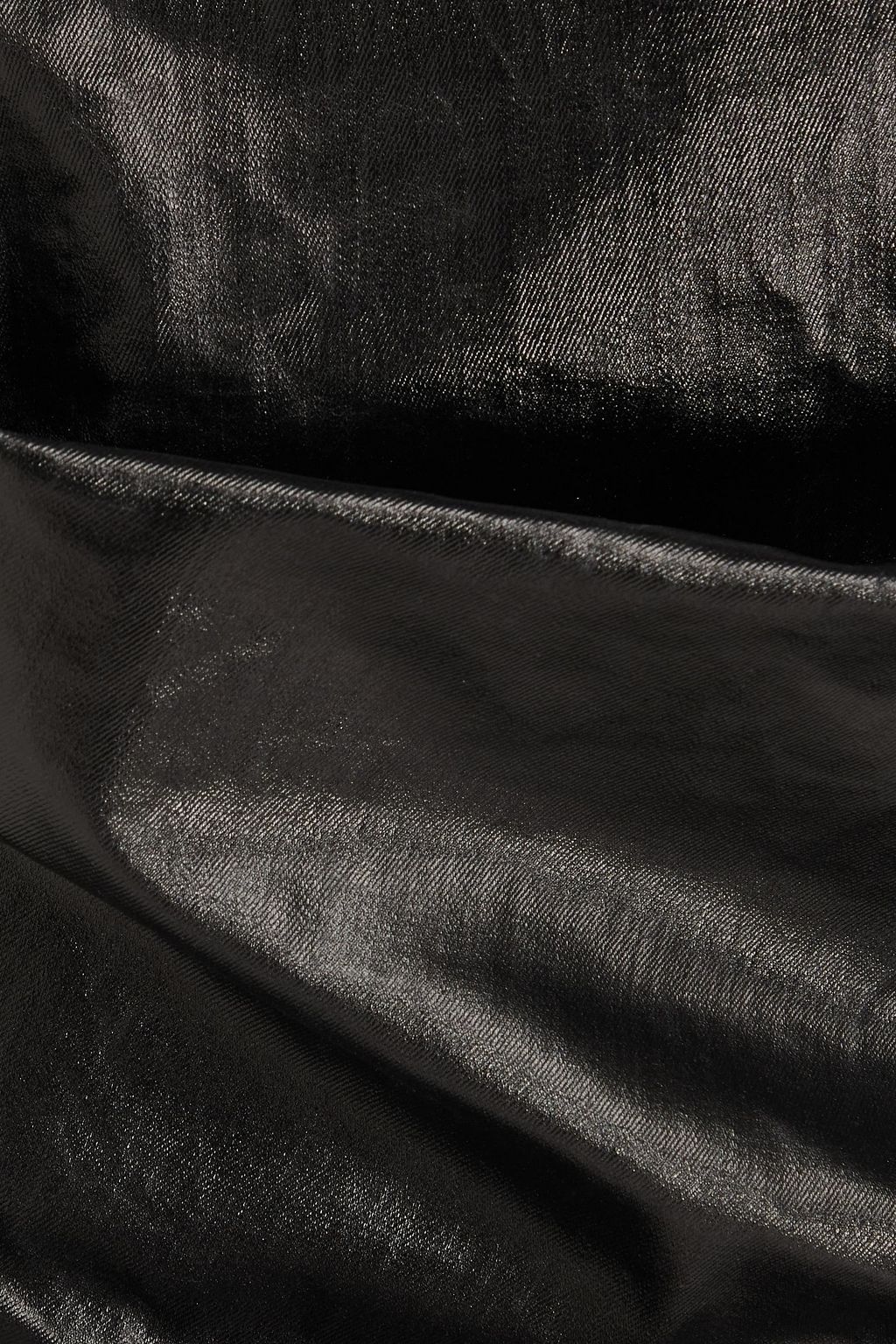 RICK OWENS One-sleeve asymmetric coated denim gown