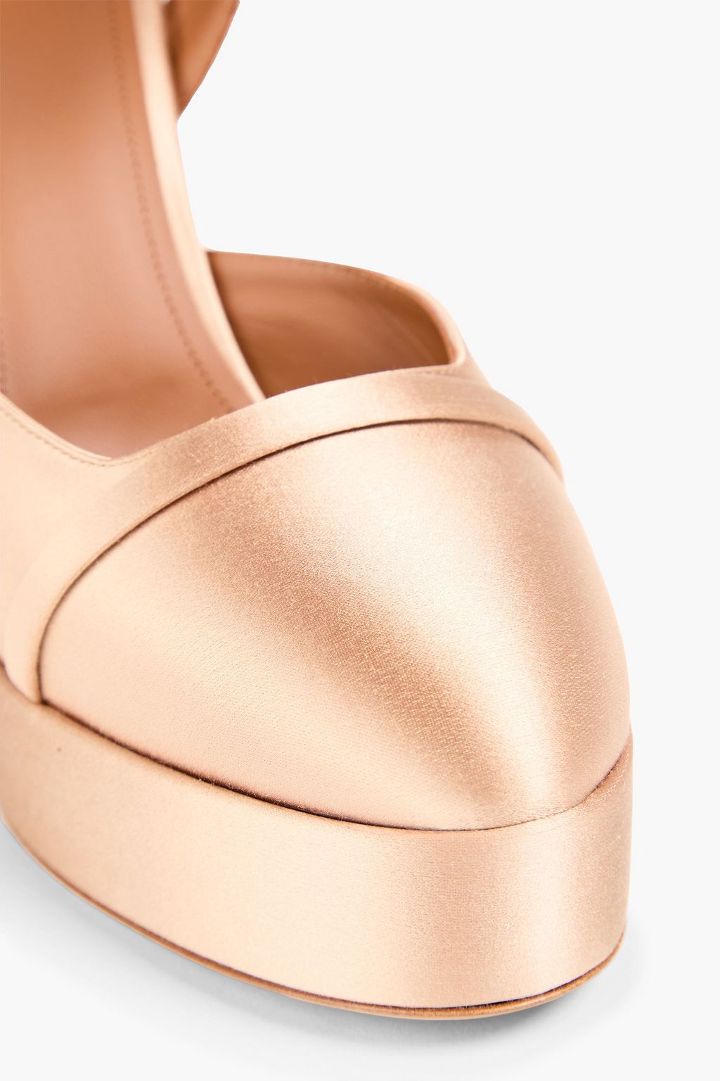 MALONE SOULIERS حذاء بامب "مورا" بنعل سميك من الساتان بكعب مقاس 125
