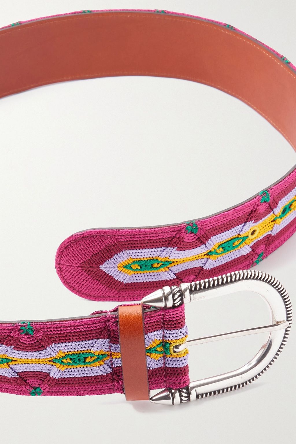 ETRO Embroidered leather belt