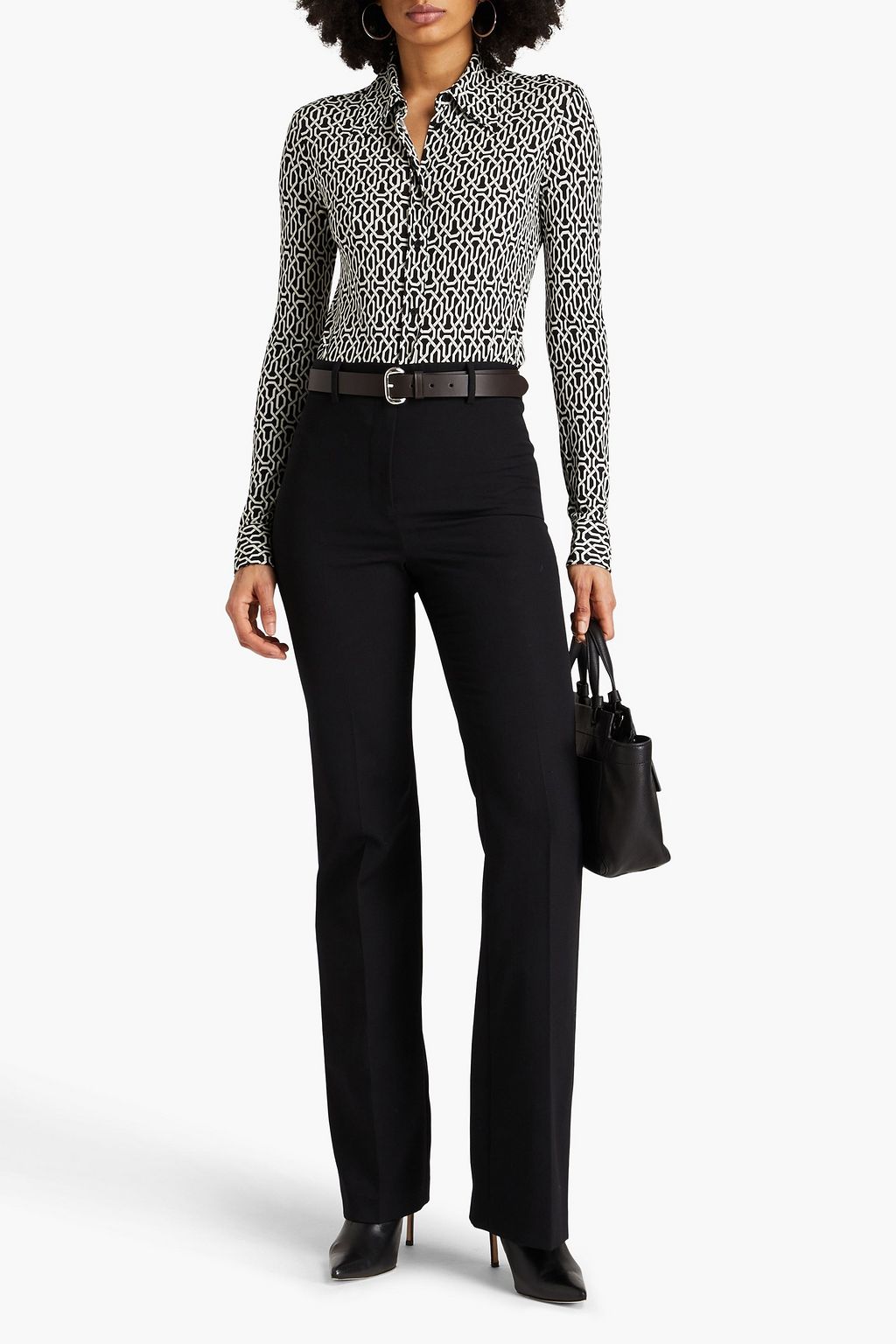 NILI LOTAN Celestine printed jersey shirt