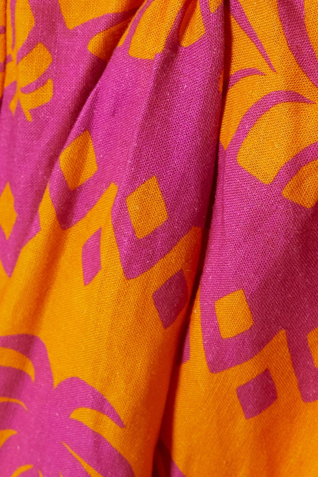 FARM RIO Cutout printed linen-blend mini dress