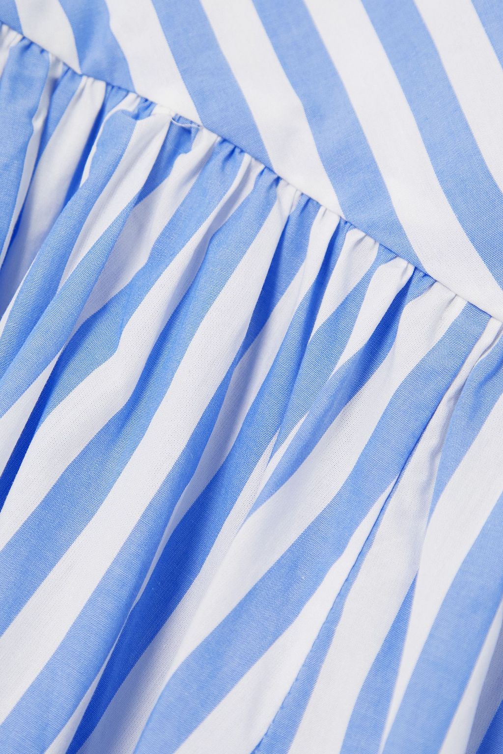 STAUD Jodie striped cotton-poplin midi wrap dress