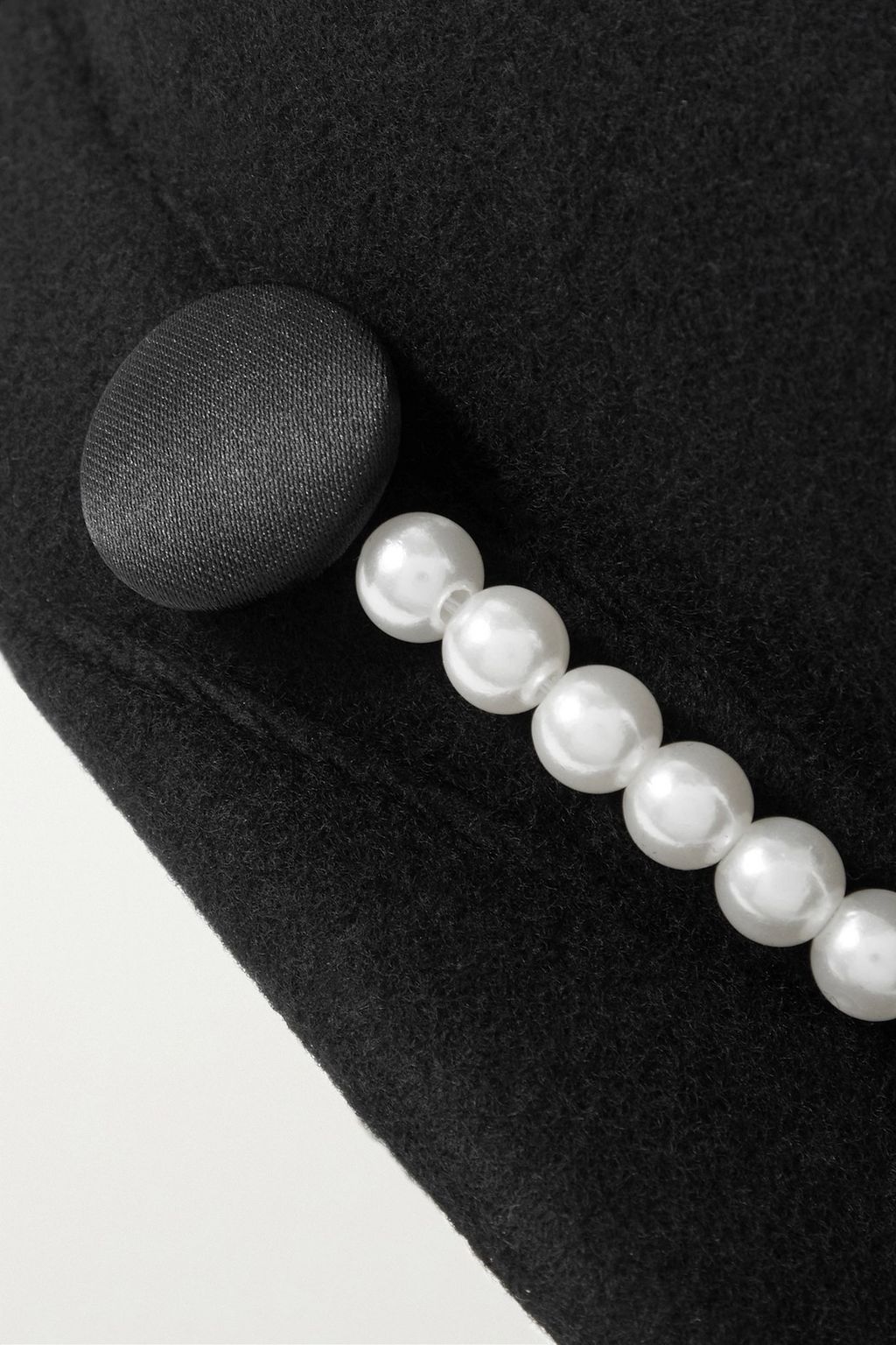 EUGENIA KIM Sabrina faux pearl-embellished wool-felt cap