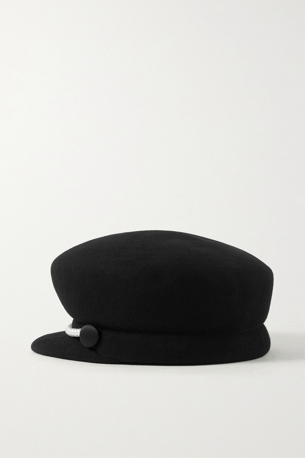 EUGENIA KIM Sabrina faux pearl-embellished wool-felt cap