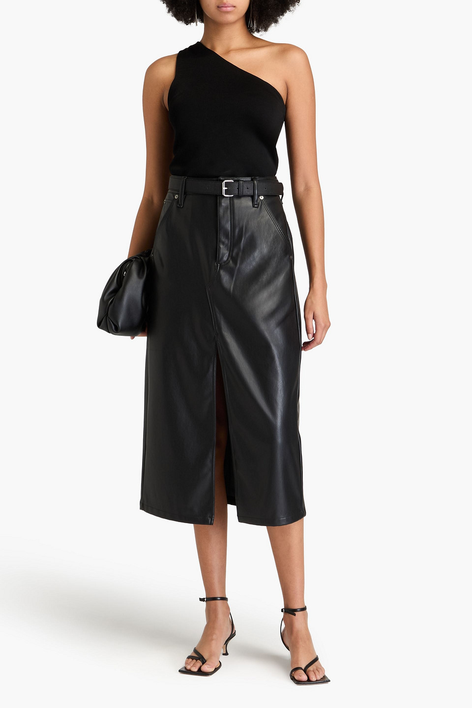 Nili Lotan Vivianne One-shoulder Knitted Top In Black