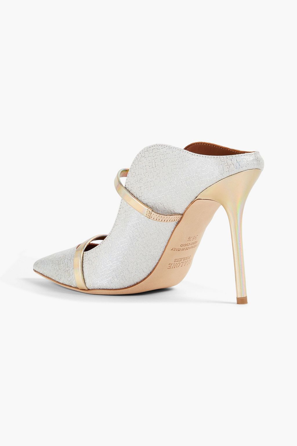 MALONE SOULIERS Maureen 100 metallic jacquard mules