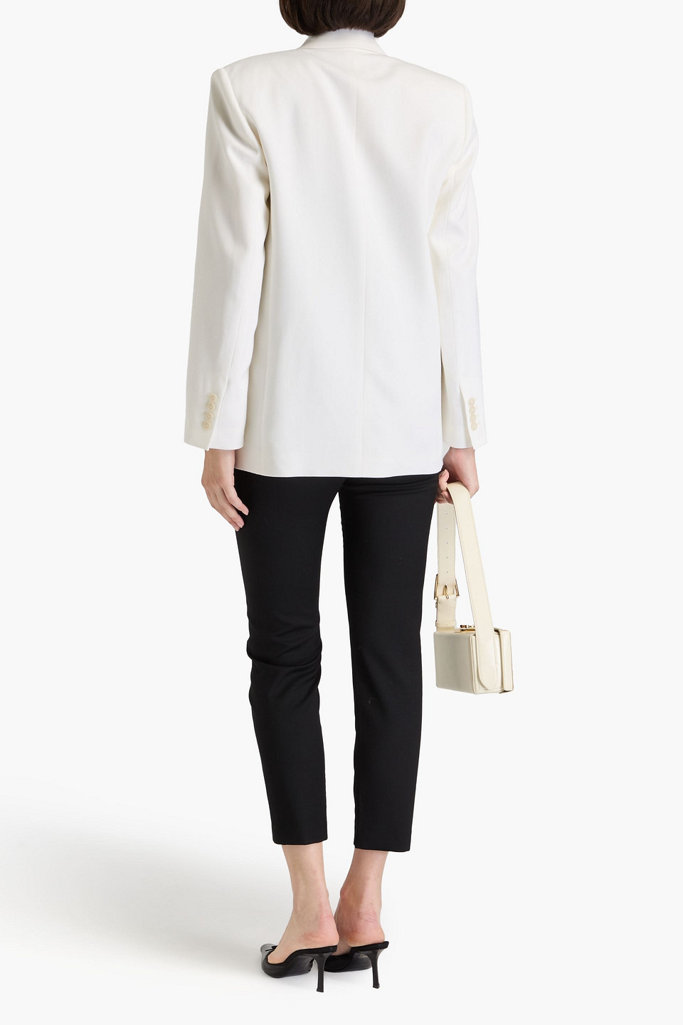 Nili Lotan Pimpton Wool-grain De Poudre Blazer In Ivory