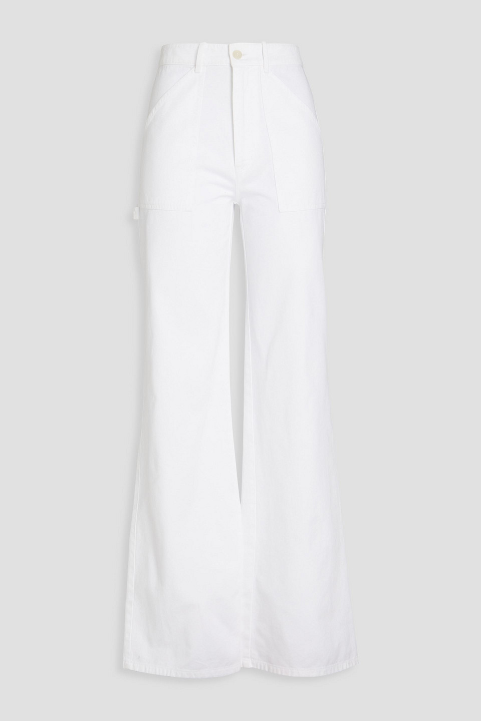 Nili Lotan Quentin Cotton-twill Wide-leg Trousers In White