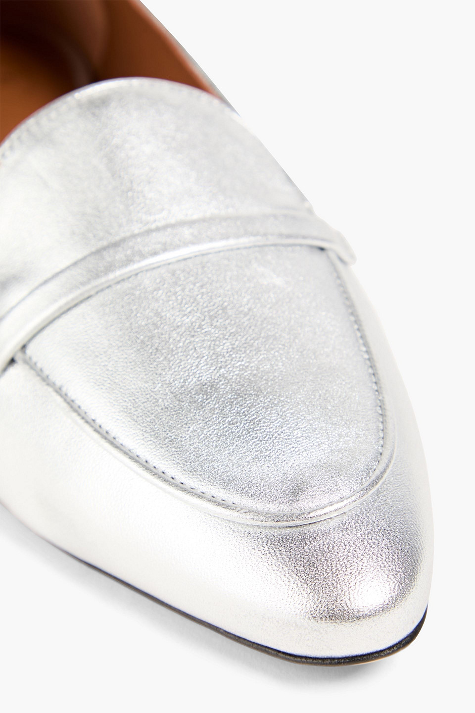 Malone Souliers Bruni Metallic Leather Loafers In Silver