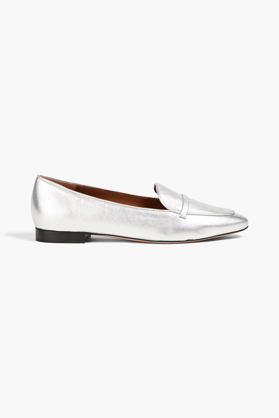 Malone Souliers Bruni Metallic Leather Loafers In Silver