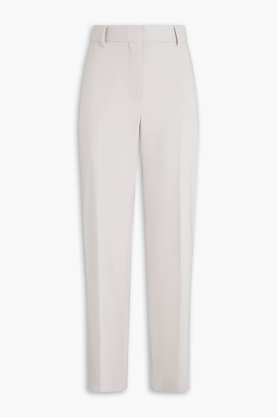 Brunello Cucinelli Bead-embellished Wool-blend Twill Straight-leg Trousers In White
