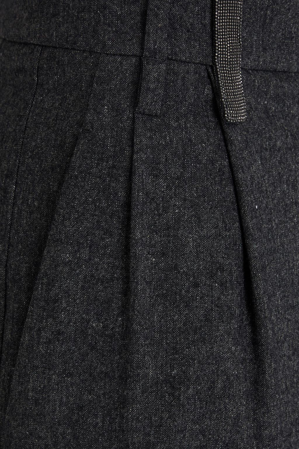 BRUNELLO CUCINELLI 비즈 장식 울 혼방 테이퍼드 팬츠