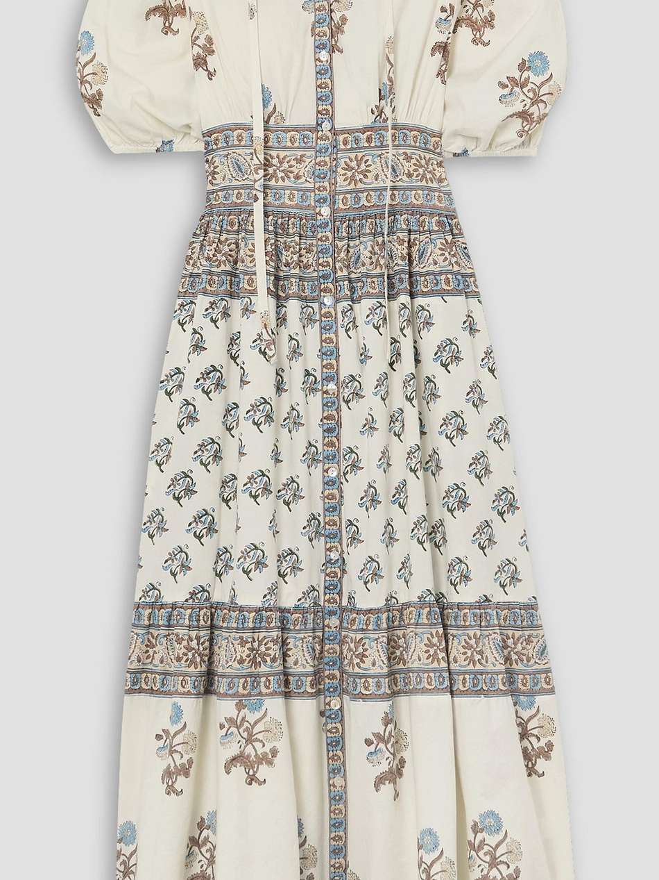 camilla tiered floral-print cotton-poplin maxi dress