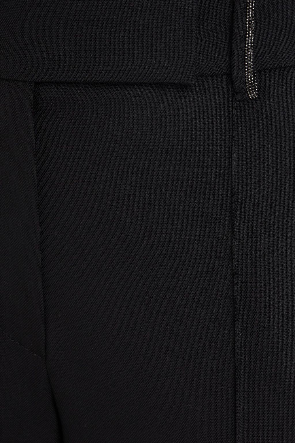 BRUNELLO CUCINELLI Hose mit geradem Bein aus Grain de Poudre aus Wolle mit Zierperlen