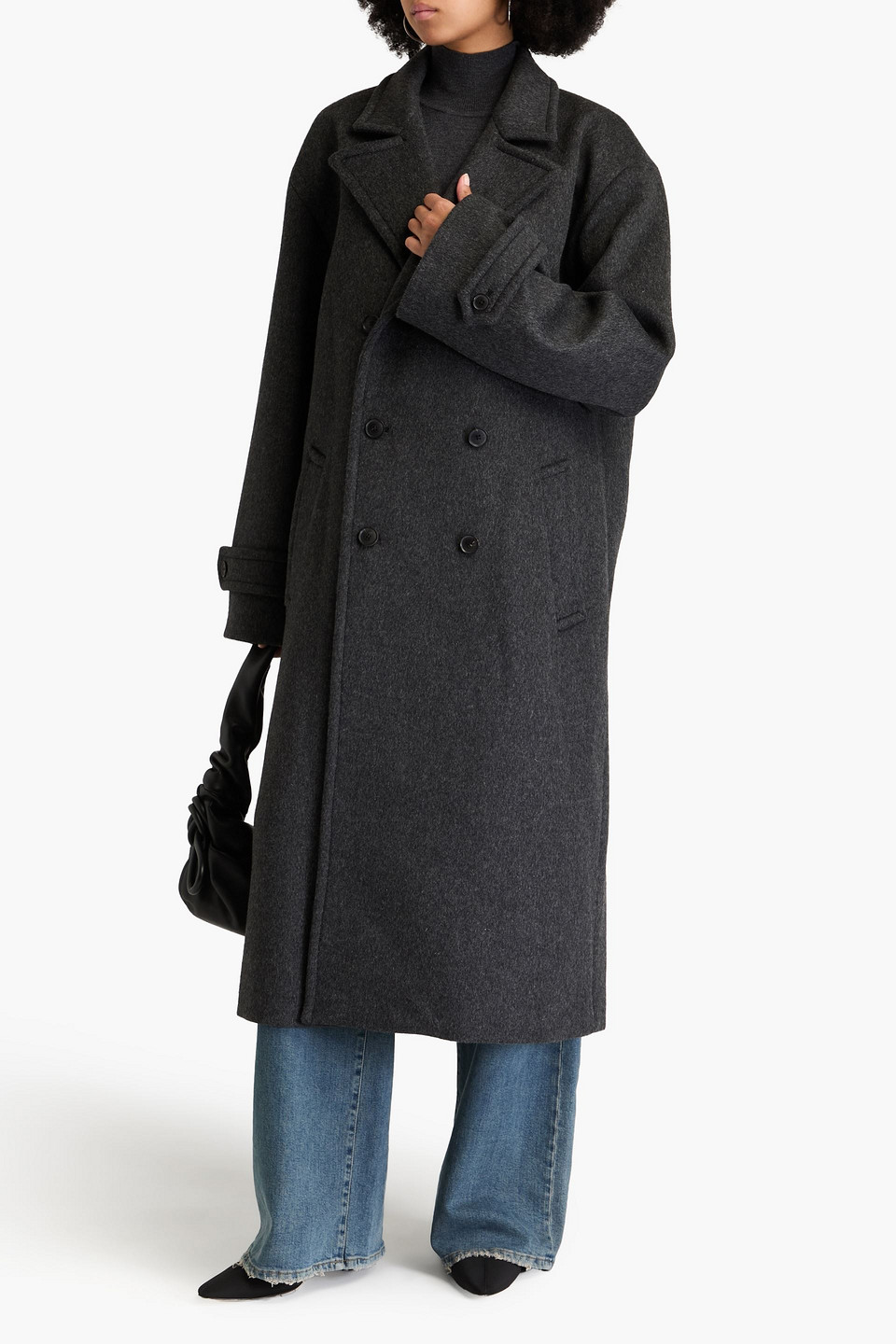Nili Lotan Georgio Virgin Wool Coat In Dark Gray