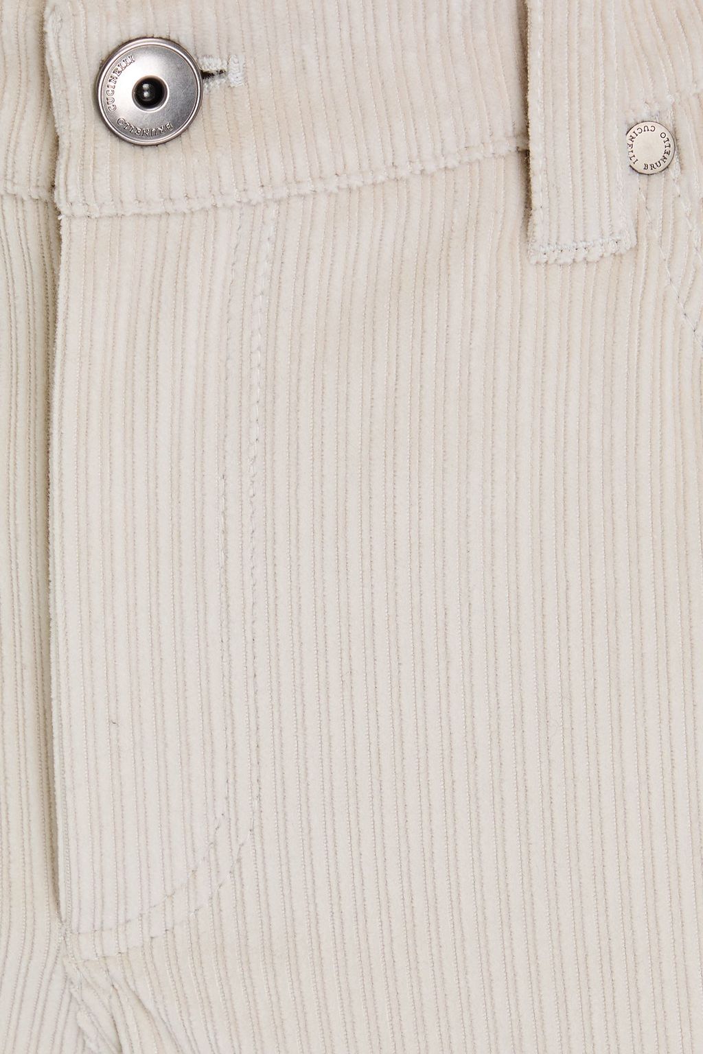 BRUNELLO CUCINELLI コットン混コーデュロイ クロップド ストレートレッグパンツ ビーズ付き