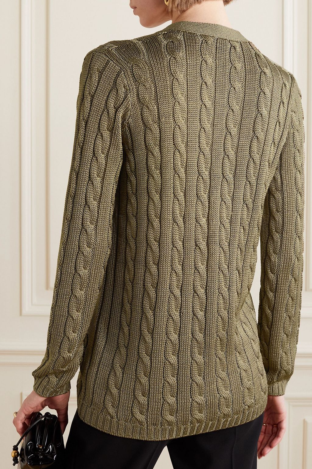 RALPH LAUREN COLLECTION كارديغان من الحرير بحبكة مجدولة