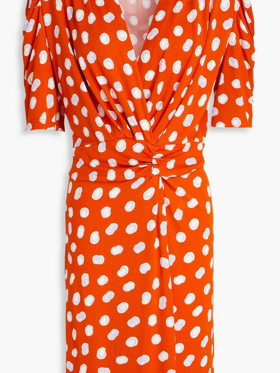 duncan ruched printed jersey mini dress