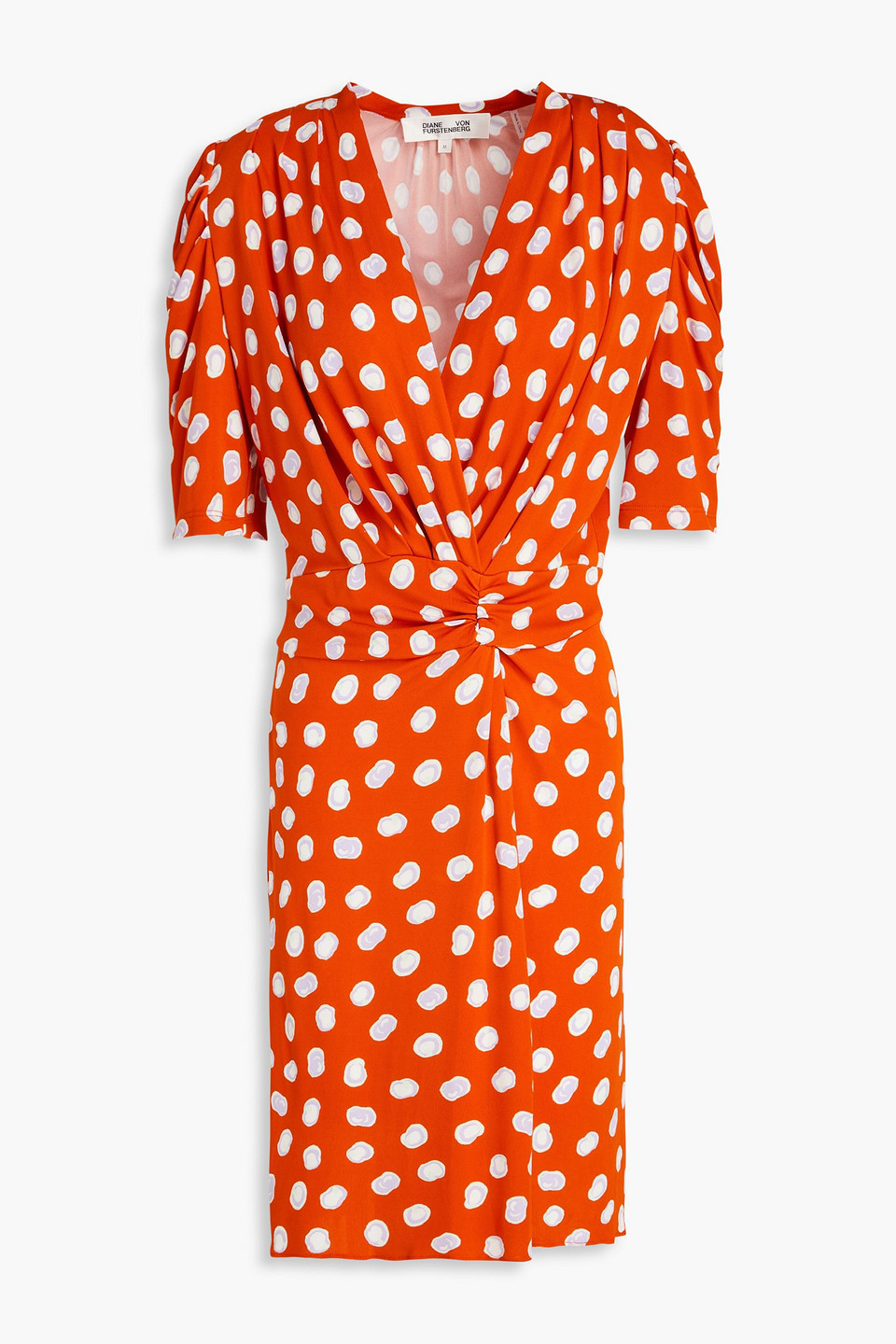 Diane Von Furstenberg Short-sleeve Abstract-print Dress In Orange