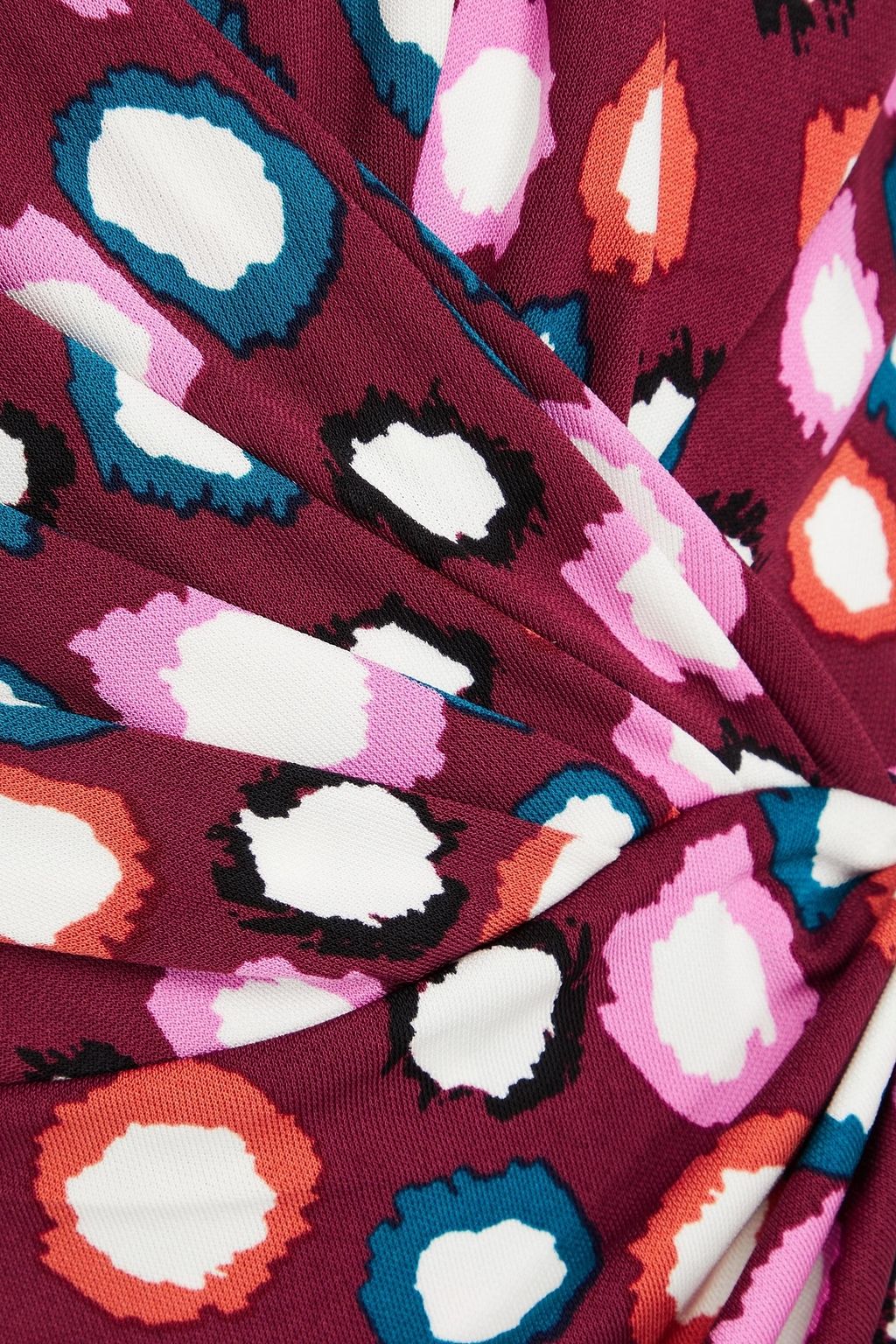 DIANE VON FURSTENBERG فستان قصير من الجيرسي بأسلوب ملتف مزين بطبعات